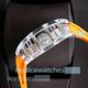 Swiss Replica Richard Mille RM 052 Diamond Skull Tourbillon Watch Orange Rubber Strap (7)_th.jpg